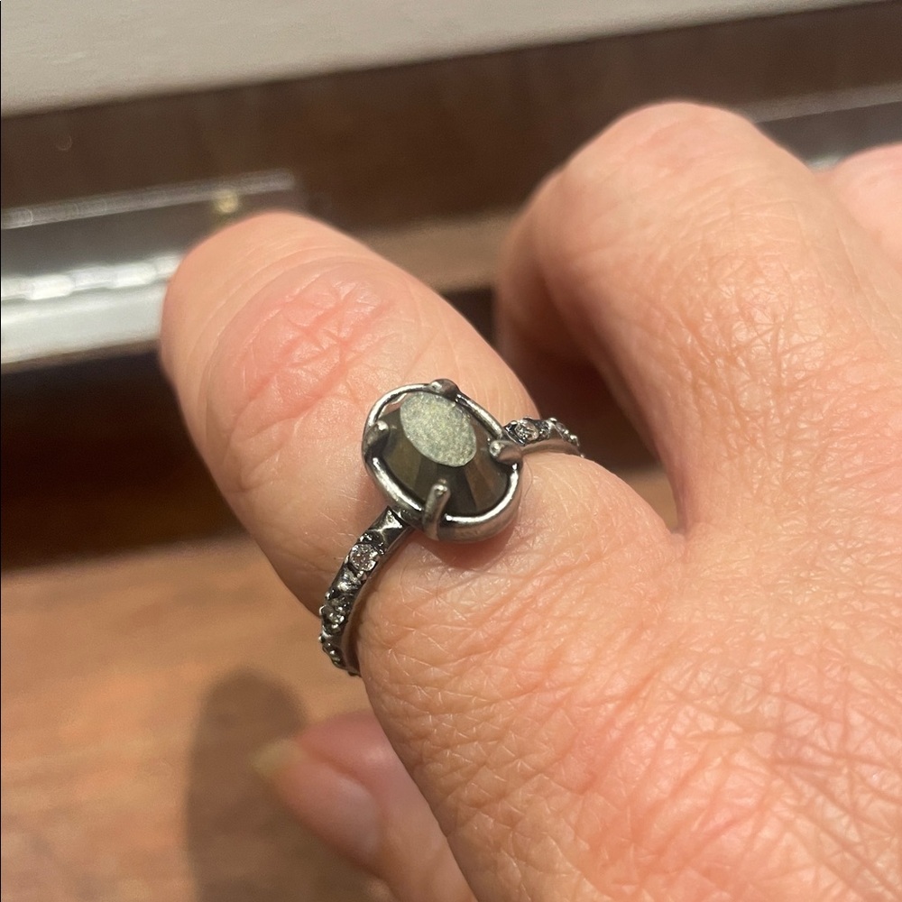 Kendra Scott silver and pyrite ring size 8